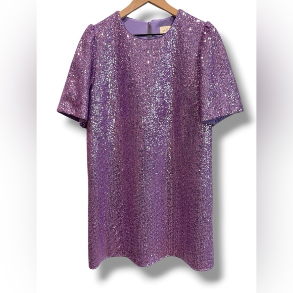 Sézane Gabin Mini Dress Lavender Purple Sequin Sz 40 US 8 Large - Picture 3 of 10